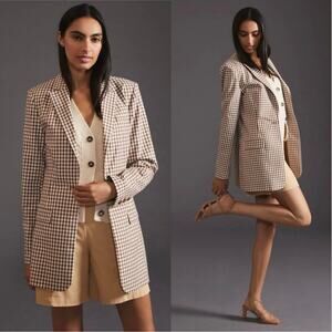 Favorite Daughter The Break-Up Blazer in Brown Check Gingham Size Small